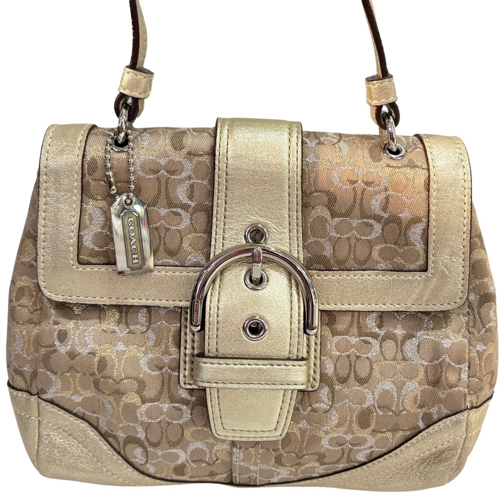 COACH Small Optic Signature C Lurex Evening Handbag 3598